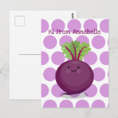 Toon de cartoon van de  van de gelukkig bietwortel briefkaart (Voorkant / Achterkant)