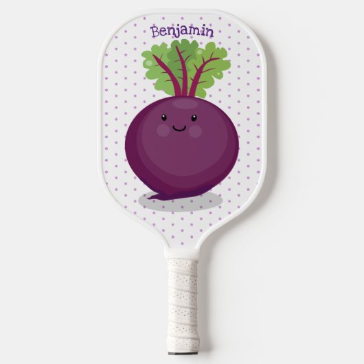 Toon de cartoon van de van de gelukkig bietwortel pickleball paddle (Voorkant)