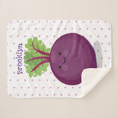 Toon de cartoon van de  van de gelukkig bietwortel sherpa deken (Voorkant (horizontaal))