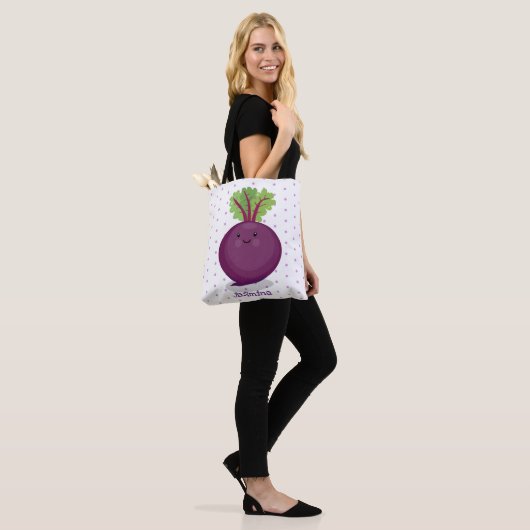 Toon de cartoon van de  van de gelukkig bietwortel tote bag (Op model)
