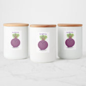 Toon de cartoon van de  van de gelukkig bietwortel voedselcontainer etiket (Flessen)