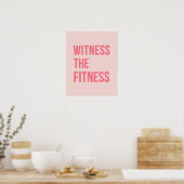 Toon de fitness oefent citaat roze uit poster (Keuken)