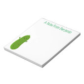 Toon de gelukkige groene cartoon afbeelding notitieblok (Linkerzijde)