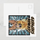 Toon Dogs: German Shepherd Briefkaart (Voorkant / Achterkant)