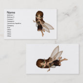 Toon Fairy in bruine en goudventilator Visitekaartje (Voorkant / Achterkant)