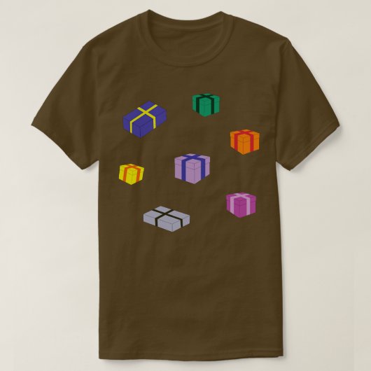 Toon gekleurde geschenkdozen t-shirt (Design voorkant)