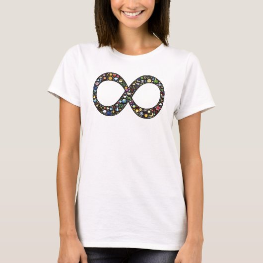 Toon grappige oneindigheid emoji symbool emojis hi t-shirt (Voorkant)