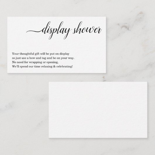 Toon het Tussenvoegsel van de Shower voor Uitnodig Informatiekaartje (Voorkant / Achterkant)