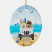 Toon Hond Rijden op het strand Keramisch Ornament (Rechts)