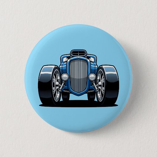 Toon Hotrod Art  Ronde Button 5,7 Cm (Voorkant)