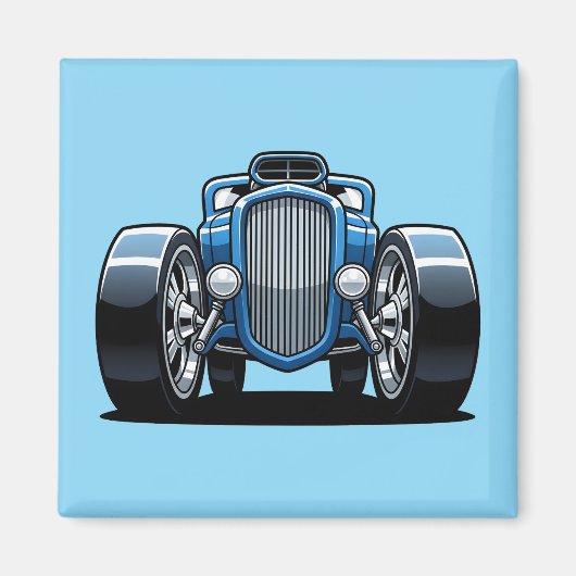 Toon Hotrod Kunst  Magneet (Voorkant)