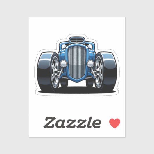 Toon Hotrod Kunst  Sticker (Vel)