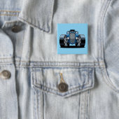Toon Hotrod Kunst  Vierkante Button 5,1 Cm (In situ)