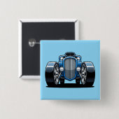 Toon Hotrod Kunst  Vierkante Button 5,1 Cm (Voorkant /achterkant)