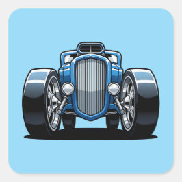 Toon Hotrod Kunst  Vierkante Sticker