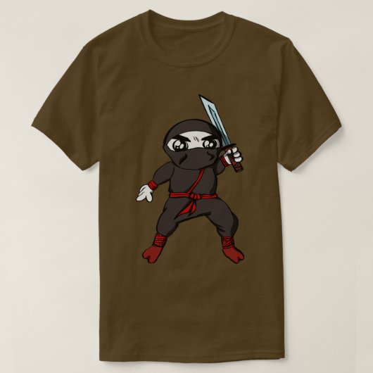 Toon Ninja Karakter met Katana T-shirt (Design voorkant)