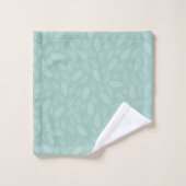 Toon op Toon Aqua Leaf Patroon Bad Handdoek (Wasdoekje)