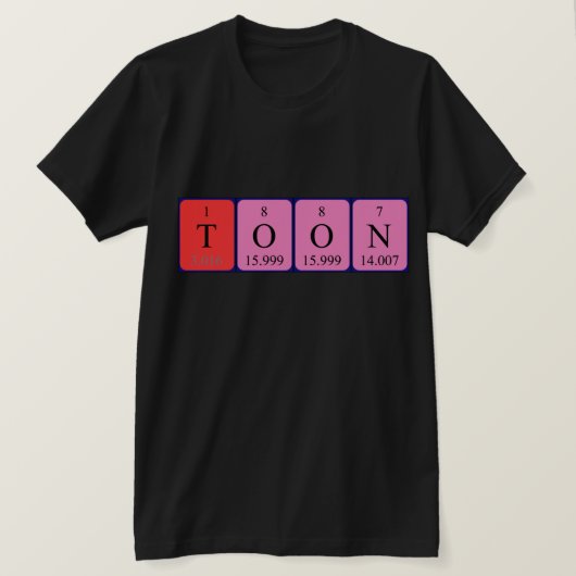 Toon periodiek lijstnaam shirt (Design voorkant)