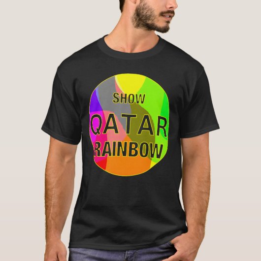 Toon Qatar regenboog retro T-shirt (Voorkant)
