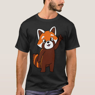 toon rode panda shows Ik hou van je ASL handgebaar T-shirt