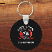 Toon Supervisor Cool Boy Schedel Sarcastisch Werk  Sleutelhanger (Voorkant)