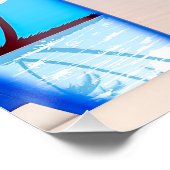 Toon Surfer meisje poseren op de kust Perfect Poster (Hoek)