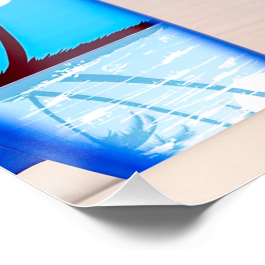 Toon Surfer meisje poseren op de kust Perfect Poster (Hoek)