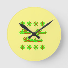 Toon Uw jGibney van Kerstmis de Gift van Zazzle Ronde Klok