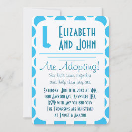 Toon van adoptie Moderne Blauwe & Witte Stippen no Kaart