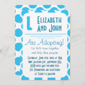Toon van adoptie Moderne Blauwe & Witte Stippen no Kaart (Voorkant / Achterkant)