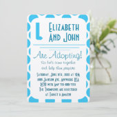 Toon van adoptie Moderne Blauwe & Witte Stippen no Kaart (Staand voorkant)