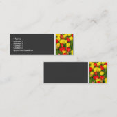 Toon van textiel - kleurrijke Tulpen Mini Visitekaartje (Voorkant / Achterkant)