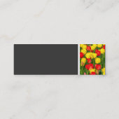 Toon van textiel - kleurrijke Tulpen Mini Visitekaartje (Achterkant)