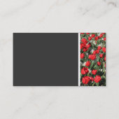 Toon van textiel - rode tulpen visitekaartje (Achterkant)