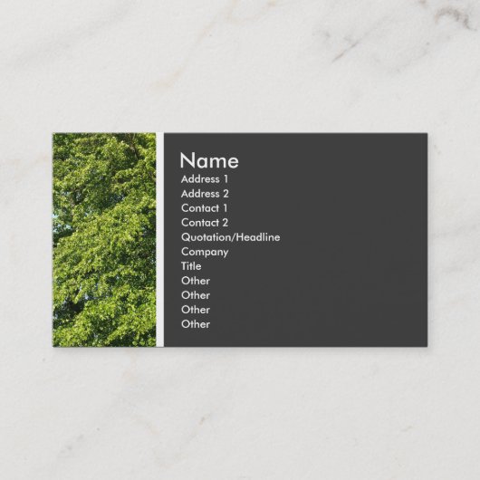 Toon van textiel (Trees II) Visitekaartje (Voorkant)