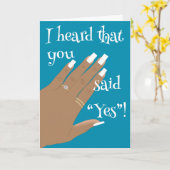 Toon Verloving Ring Afro-Amerikaanse Groet Kaart (Gele Bloem)