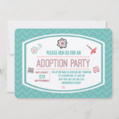 Toon voor adoptie - Moderne roze en blauwe vlinder Kaart (Voorkant)