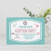 Toon voor adoptie - Moderne roze en blauwe vlinder Kaart (Staand voorkant)