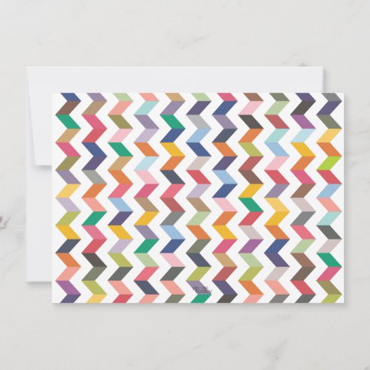Toonaangevende Chevron Couples Shower Party Invite Kaart (Achterkant)