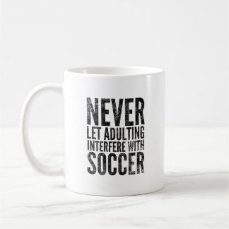 Toonaangevende Soccer Black Distsed Funny Typograf Koffiemok