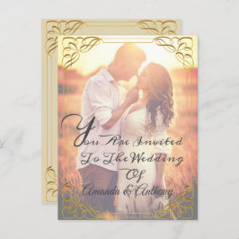 Toonaangevende uitnodiging voor bruiloft met foto'