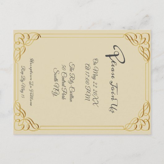 Toonaangevende uitnodiging voor bruiloft met foto' (Achterkant)