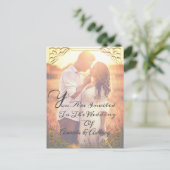 Toonaangevende uitnodiging voor bruiloft met foto' (Staand voorkant)