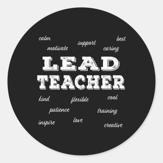 Toonaangevende waardering voor docent ronde sticker (Voorkant)