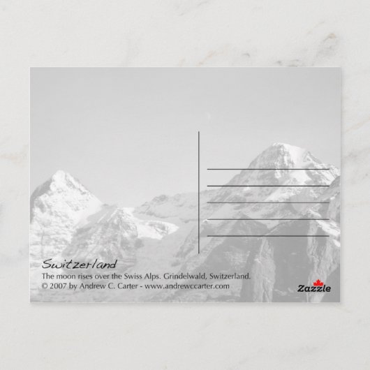 Toonaanschap over de Alpen Briefkaart (Achterkant)