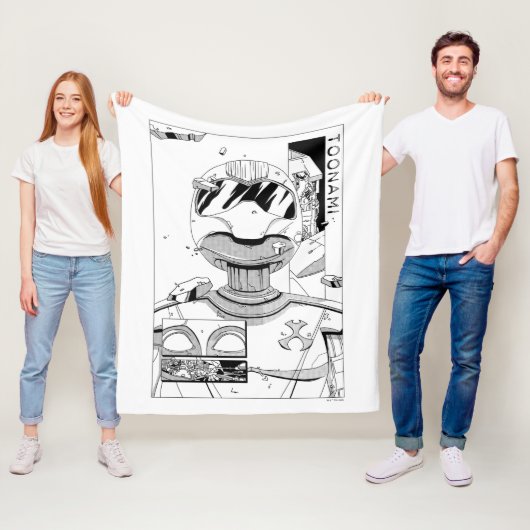 Toonami TOM 5 & SARA Comic Style Bumper Fleece Deken (In situ)