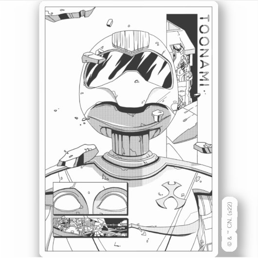 Toonami TOM 5 & SARA Comic Style Bumper Sticker (Voorkant)