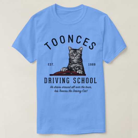 Toonces Rijschool EST 1989 T-shirt (Design voorkant)