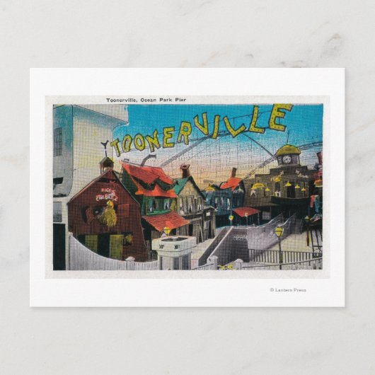 Toonerville op Ocean Park PierSanta Monica, CA Briefkaart (Voorkant)