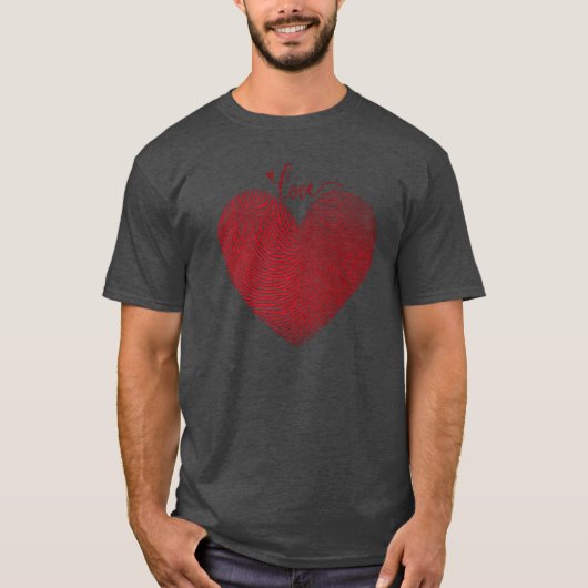 toont een rode hartvorm met de hartenvriend t-shirt (Voorkant)